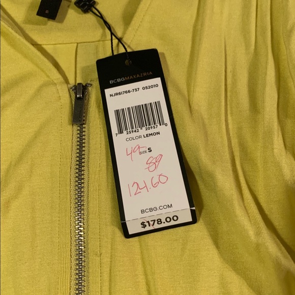 BCBGMAXAZRIA Yellow Zipper Front Dress - Picture 9 of 10